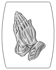 DAREC 516 SL WT Silver Praying Hands White Background copy